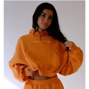 Happy Camp3r Cloud Cropped Hoodie - Pumpkin